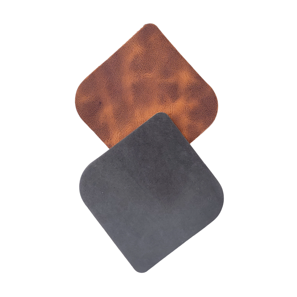 Kahverengi Kare Deri Bardak Altlığı 4’lü Sset